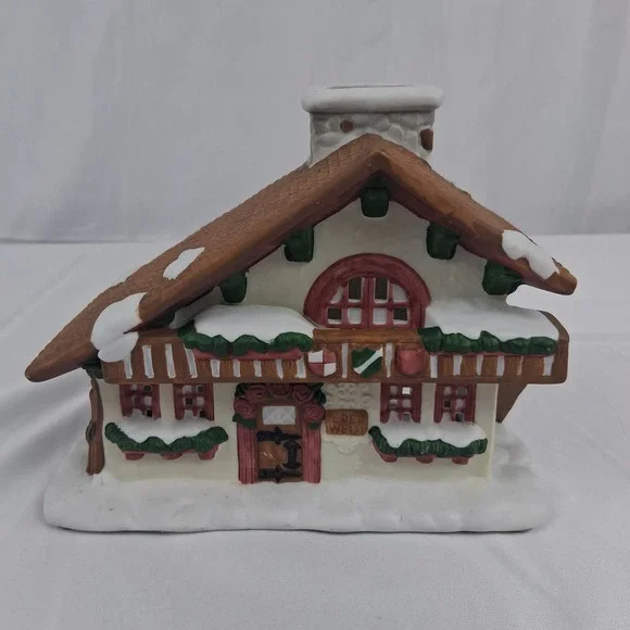 PartyLite Edelweiss Alpine Village Christmas Candle Holder Very Good Condition - Picture 1 of 8